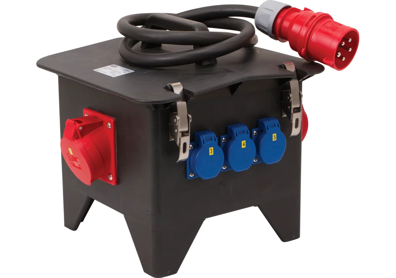 Mobilstromverteiler 16 / 32 A, 3/5-polig, 400 V MOBILER VOLLGUMMI KUNSTSTOFFVE PCE