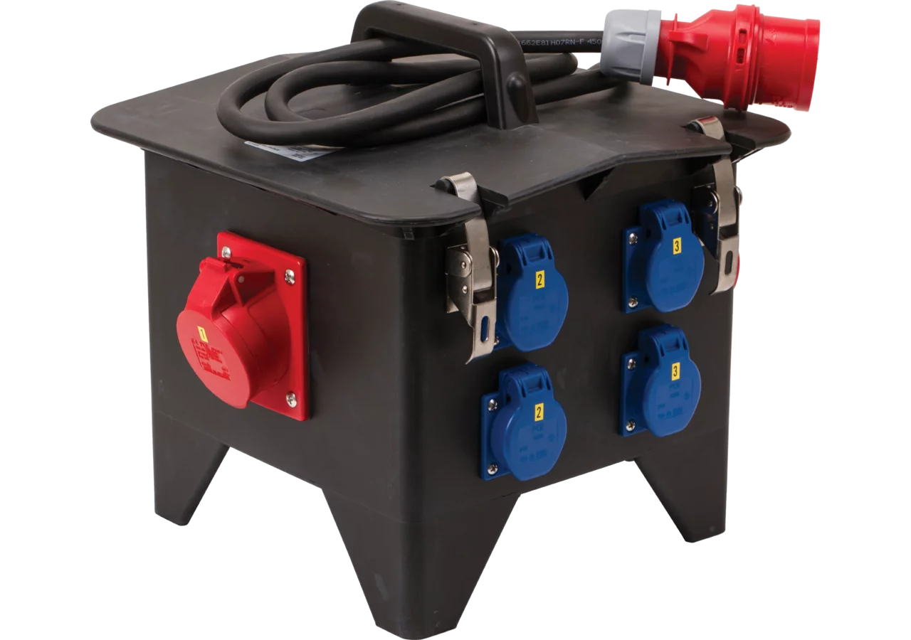 Mobilstromverteiler 16 A, 3/5-polig, 400 V MOBILER VOLLGUMMI KUNSTSTOFFVE PCE