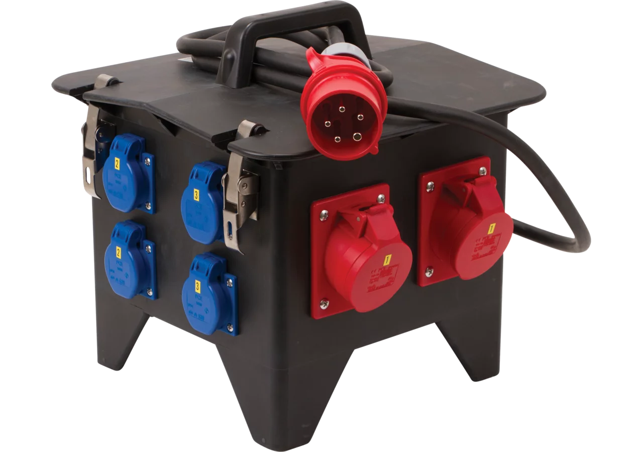 Mobilstromverteiler 16 A, 3/5-polig, 400 V MOBILER VOLLGUMMI KUNSTSTOFFVE PCE