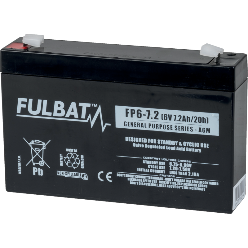 Fulbat Versorgerbatterie 6V, 20h/7,2Ah, 10h/6,7Ah FP6-7.2