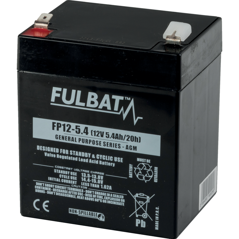 Fulbat Versorgerbatterie 12V, 20h/5,4Ah, 10h/5Ah FP12-5,4
