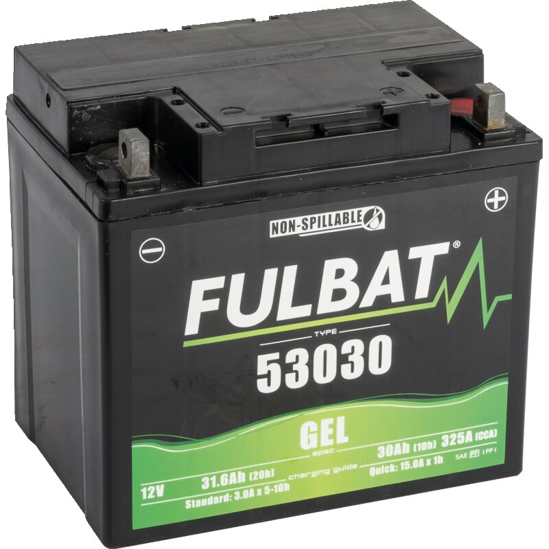 Fulbat Batterie 12V, 20h/31,6Ah, 10h/30Ah Gel 53030