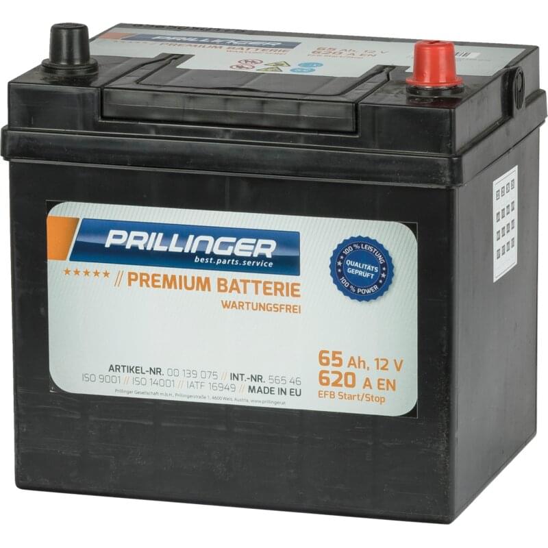 Prillinger Premium Batterie 12 V, 65 Ah, 620 A Premium EFB Start/Stop, 56546