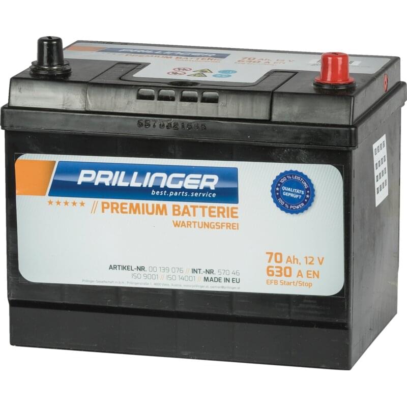 Prillinger Premium Batterie 12 V, 70 Ah, 630 A Premium EFB Start/Stop, 57046