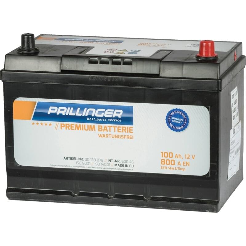 Prillinger Premium Batterie 12 V, 100 Ah, 800 A Premium EFB Start/Stop, 60046