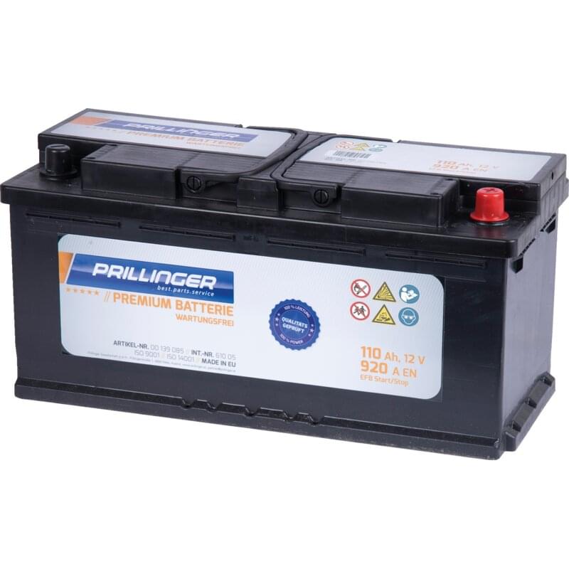 Prillinger Premium Batterie 12 V, 110 Ah, 920 A Premium EFB Start/Stop, 61005