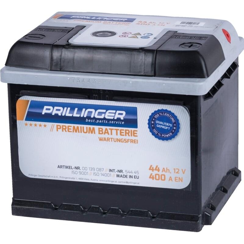 Prillinger Premium Batterie 12 V, 44 Ah, 400 A Premium, 54445 – Premium Eine Starterbatterien