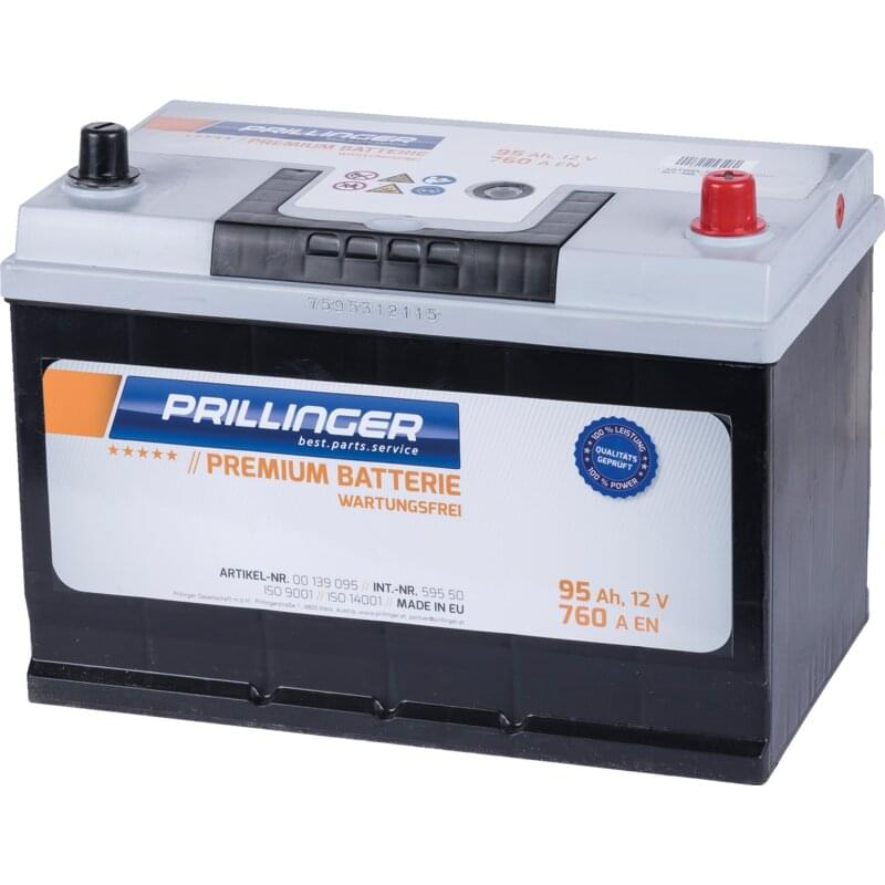 Prillinger Premium Batterie 12 V, 95 Ah, 760 A Premium, 59550 – Premium Eine Starterbatterien