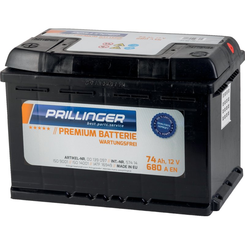 Prillinger Premium Batterie 12 V, 74 Ah, 680 A Premium, 57414