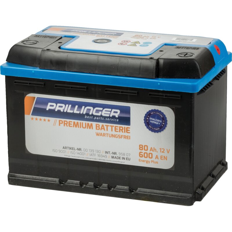 Prillinger Premium Versorgerbatterie 12 V, C5/60Ah, C20/80Ah, C100/90, 600A Premium Energy – Zuverlässige Batterien