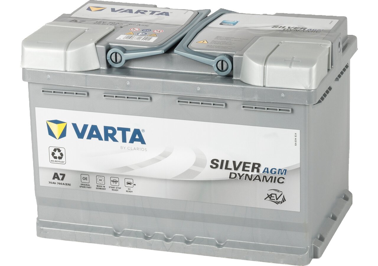 Varta Silver Dynamic AGM Batterie 12 V 70 Ah 760 A Varta