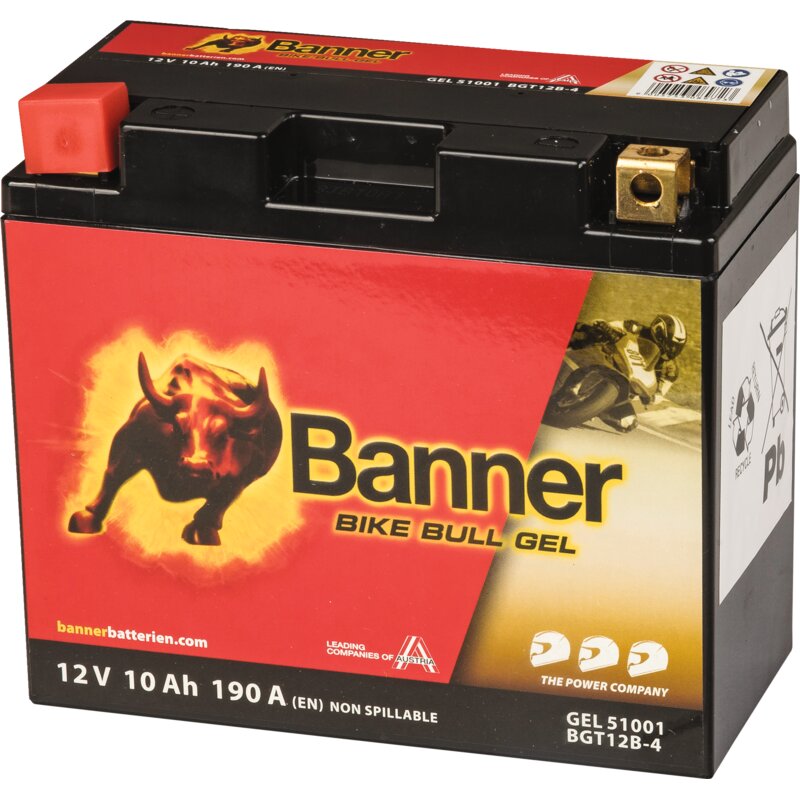 Banner Batterie 12 V, 10 Ah, 190 A, Banner Bike Bull Gel, 51001