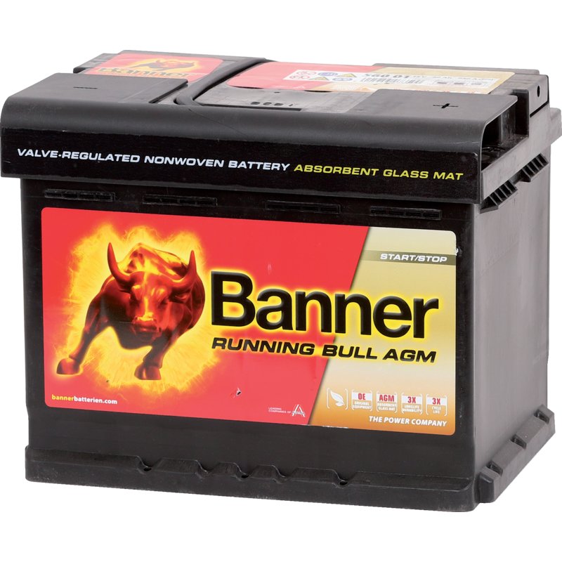 Banner Batterie 12 V, 60 Ah, 640 A, Banner Running Bull AGM, 56001 AGM 560 01
