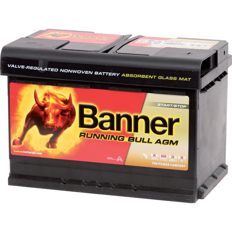 Banner Batterie 12 V, 70 Ah, 720 A, Banner Running Bull AGM Start/Stop, 57001 AGM 570 01