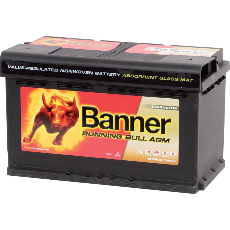 Banner Batterie 12 V, 80 Ah, 800 A, Banner Running Bull AGM Start/Stop, 58001