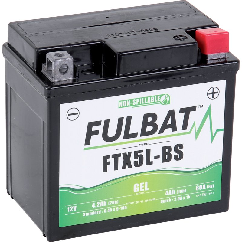 Fulbat Batterie 12 V, 5 Ah, 90 A, Fulbat Gel, FTX5L - BS FTX5L-BS