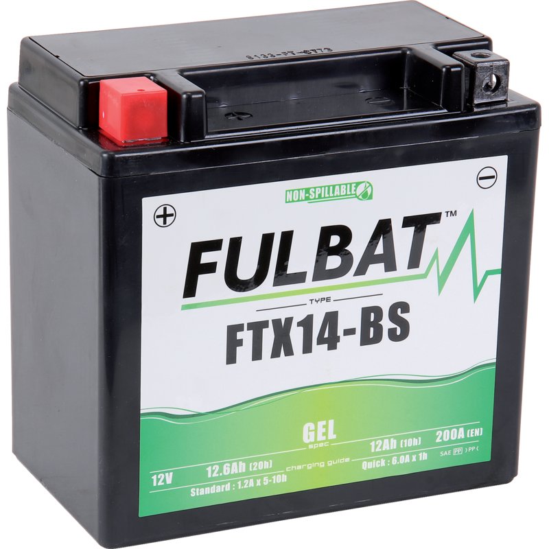 Fulbat Batterie 12 V, 12 Ah, 200 A, Fulbat Gel, FTX14 - BS FTX14-BS