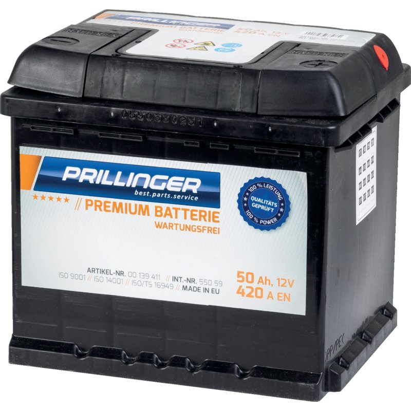 Prillinger Premium Batterie 12 V, 50 Ah, 420 A, Premium, 55059