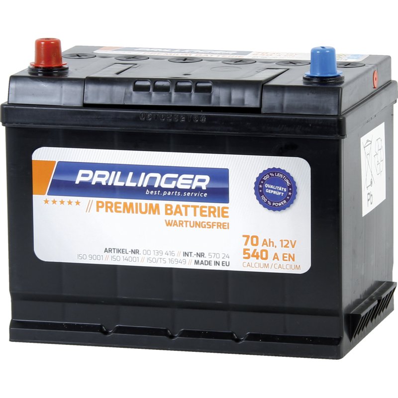 Prillinger Premium Batterie 12 V, 70 Ah, 540 A, Premium, 57024