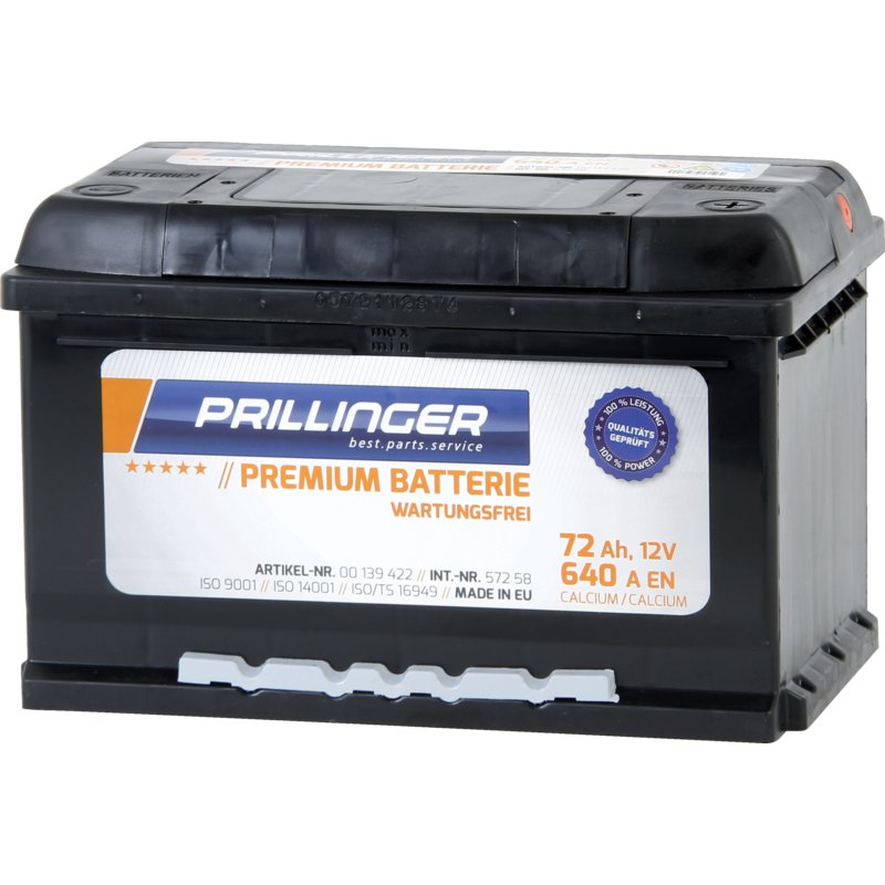 Prillinger Premium Batterie 12 V, 72 Ah, 640 A, Premium, 57258