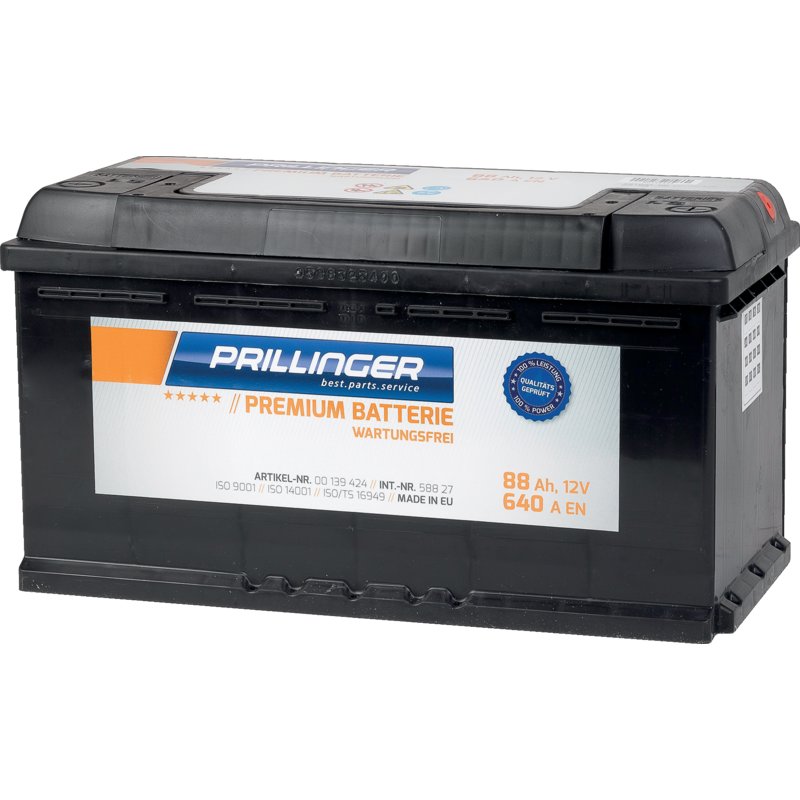 Prillinger Premium Batterie 12 V, 88 Ah, 680 A, Premium, 58827 – Starterbatterien für PKW