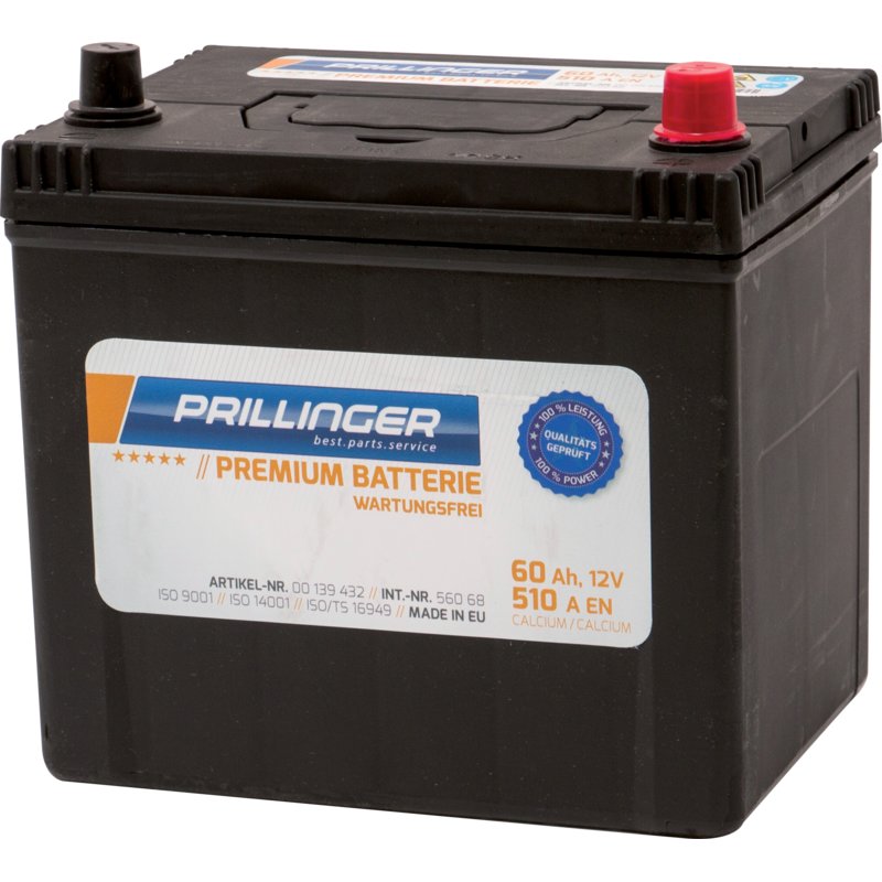 Prillinger Premium Batterie 12 V, 60 Ah, 480 A, Premium, 56068