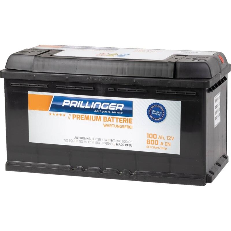 Prillinger Premium Batterie 12 V, 100 Ah, 800 A, Premium EFB Start/Stop, 60005