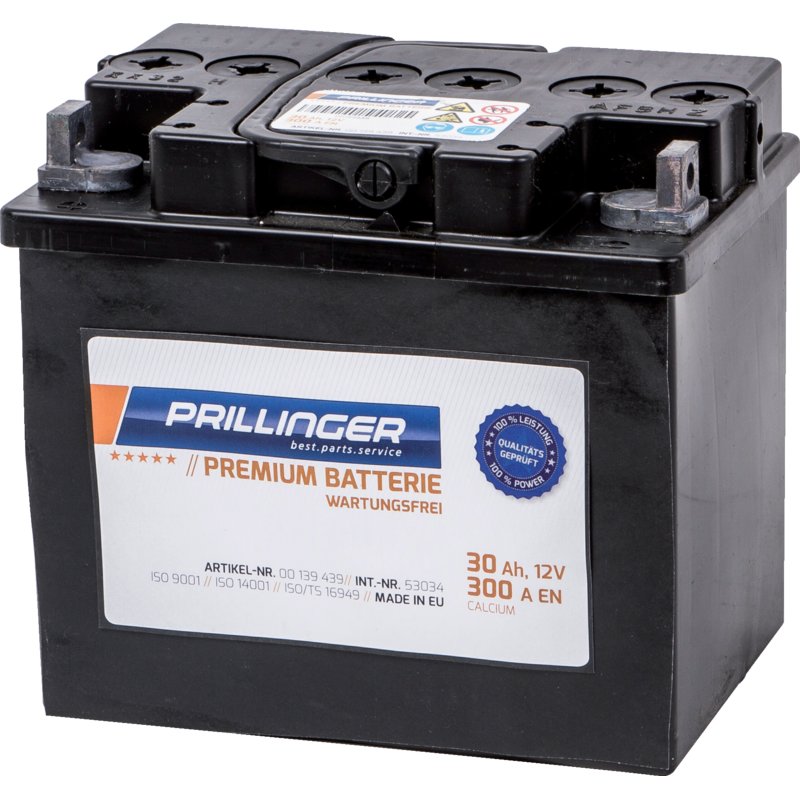 Prillinger Premium Batterie 12 V, 30 Ah, 300 A, Premium, 53034