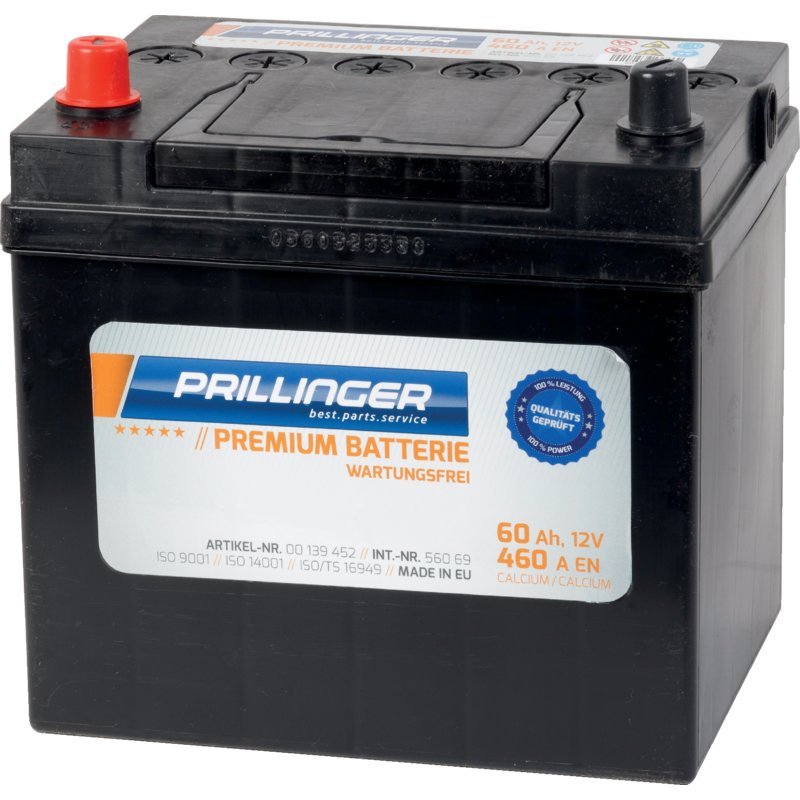 Prillinger Premium Batterie 12 V, 60 Ah, 480 A, Premium, 56069