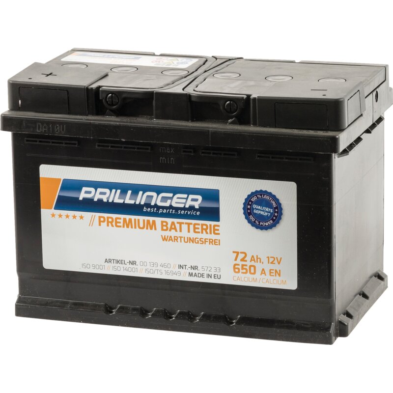 Prillinger Premium Batterie 12 V, 72 Ah, 650 A, Premium, 57233