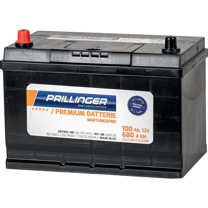 Prillinger Premium Batterie 12 V, 100 Ah, 680 A, Premium, 60033