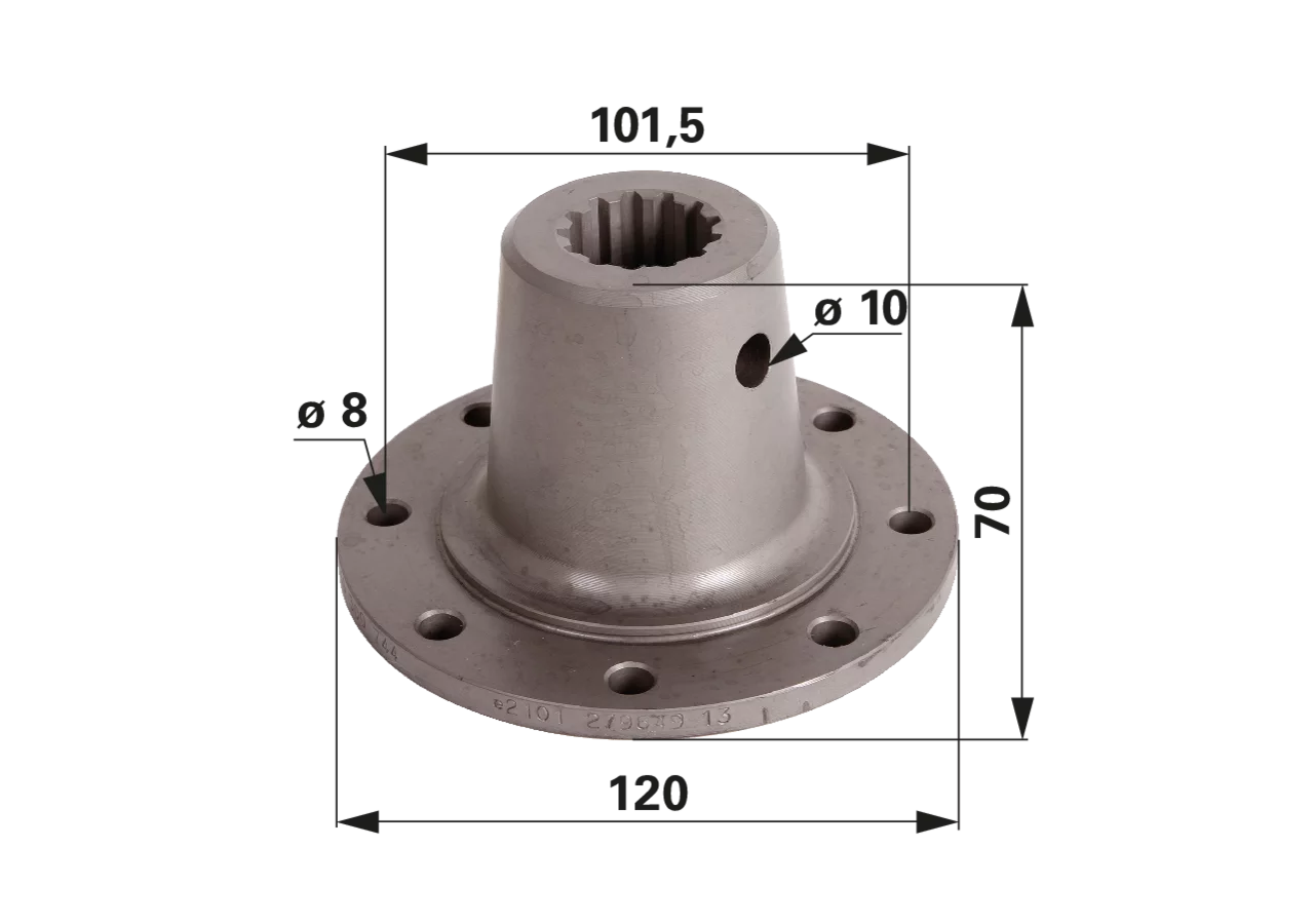 Schiebemuffe für Allradwelle ZF APL1351, 70 x 120 mm, 13 Zähne, anstelle von Steyr 133700310014 GartenShop24 - Hochwertige Gartengeräte