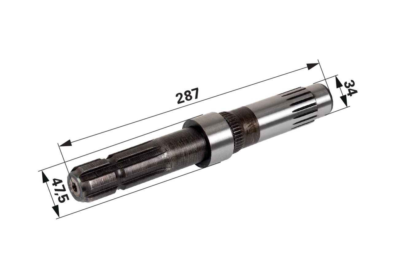 Zapfwellenstummel 1 3/8 Zoll, 6 Zähne, 540 U/min, Länge 287 mm passend zu Massey Ferguson GartenShop24
