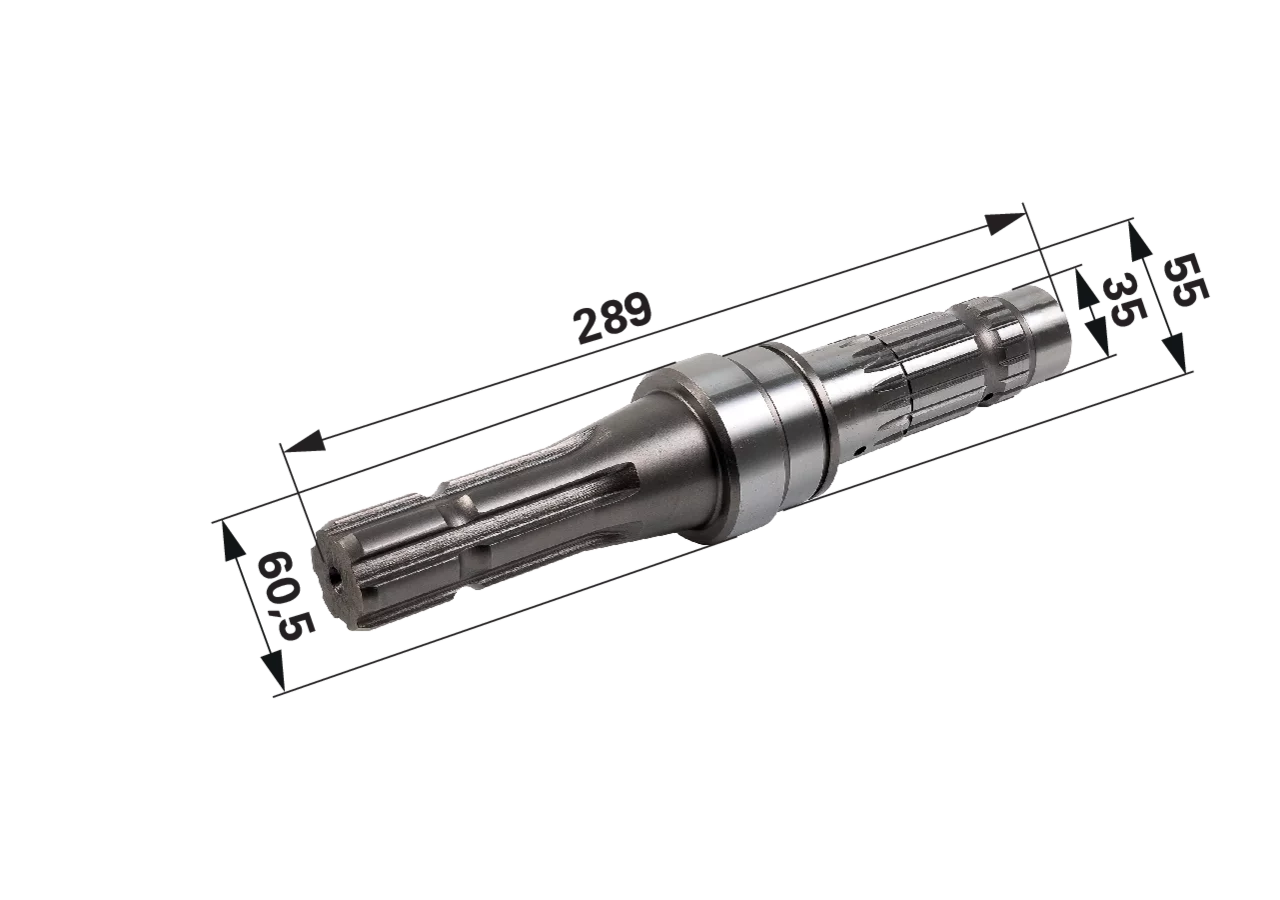 Zapfwellenstummel 1 3/8 Zoll, 6 Zähne, 540–1000 U/min, Länge 289 mm passend für Massey Ferguson GartenShop24 - Hochwertige Gartengeräte
