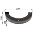 Steyr Bremsbacke für Handbremse, 235 x 30 x 120 mm 1390