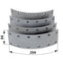 Case IH Bremsbelagsatz mit Nieten, 204 x 64 x 4 mm, 4 Stück 262704 – Satz + Nieten