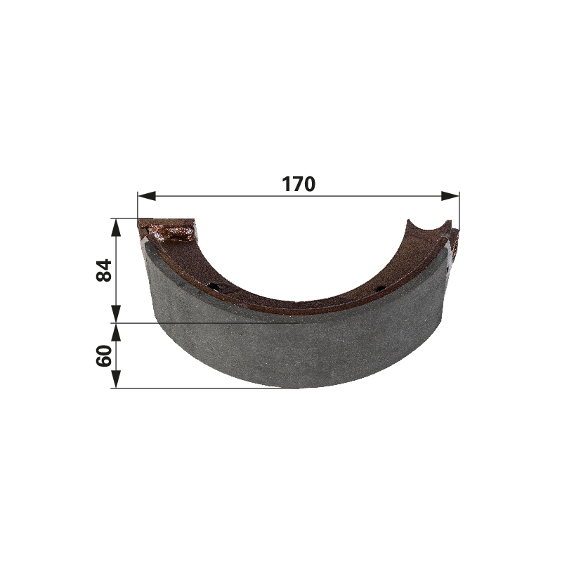 Fendt Bremsbacke 170 x 60 x 84 mm 205100150020 – Fußbremsbacke
