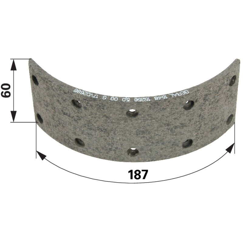 Fendt Bremsbelag 187 x 60 x 5 mm 138110150171
