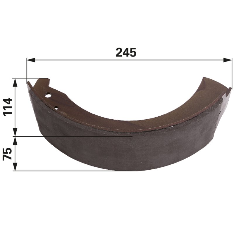 Fendt Bremsbacke vorne rechts, 245 x 75 x 114 mm 192101070040
