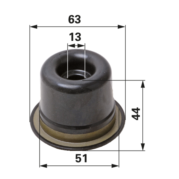Dichtkappe für Nassbremse 63/51 x 13 x 44 mm – anstelle Massey Ferguson 1860959M1 GartenShop24 - Hochwertige Gartengeräte