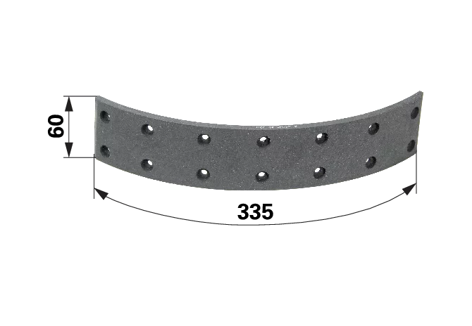 Bremsbelag 335 x 60 x 7 mm kurz – passend für Deutz-Fahr 03392561 GartenShop24 - Hochwertige Gartengeräte