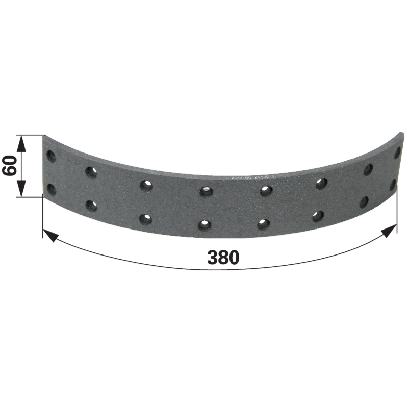 Deutz Bremsbelag 380 x 60 x 7 mm – lang