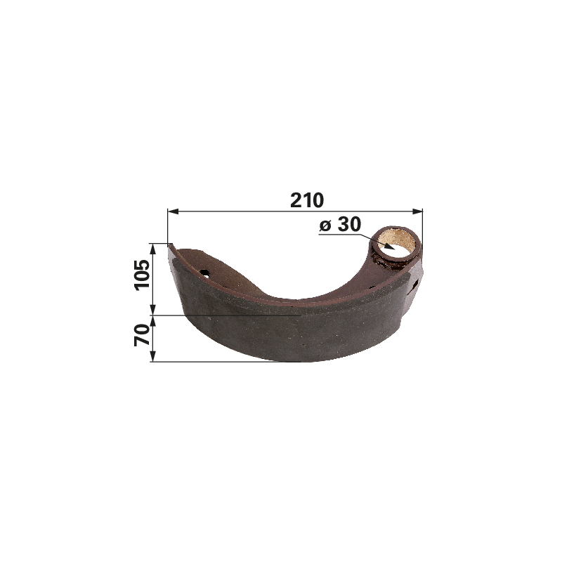 Deutz Bremsbacke 210 x 70 mm – Fussbremse