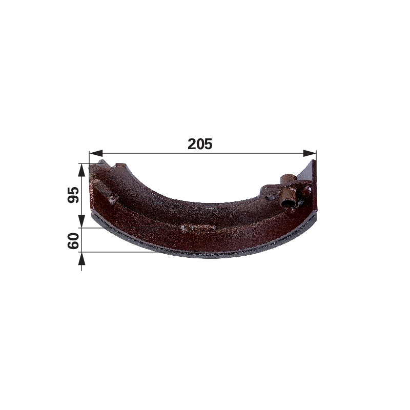 Steyr Bremsbacke für hydraulische Betätigung 1295340903 – Rohrlänge: 30 mm