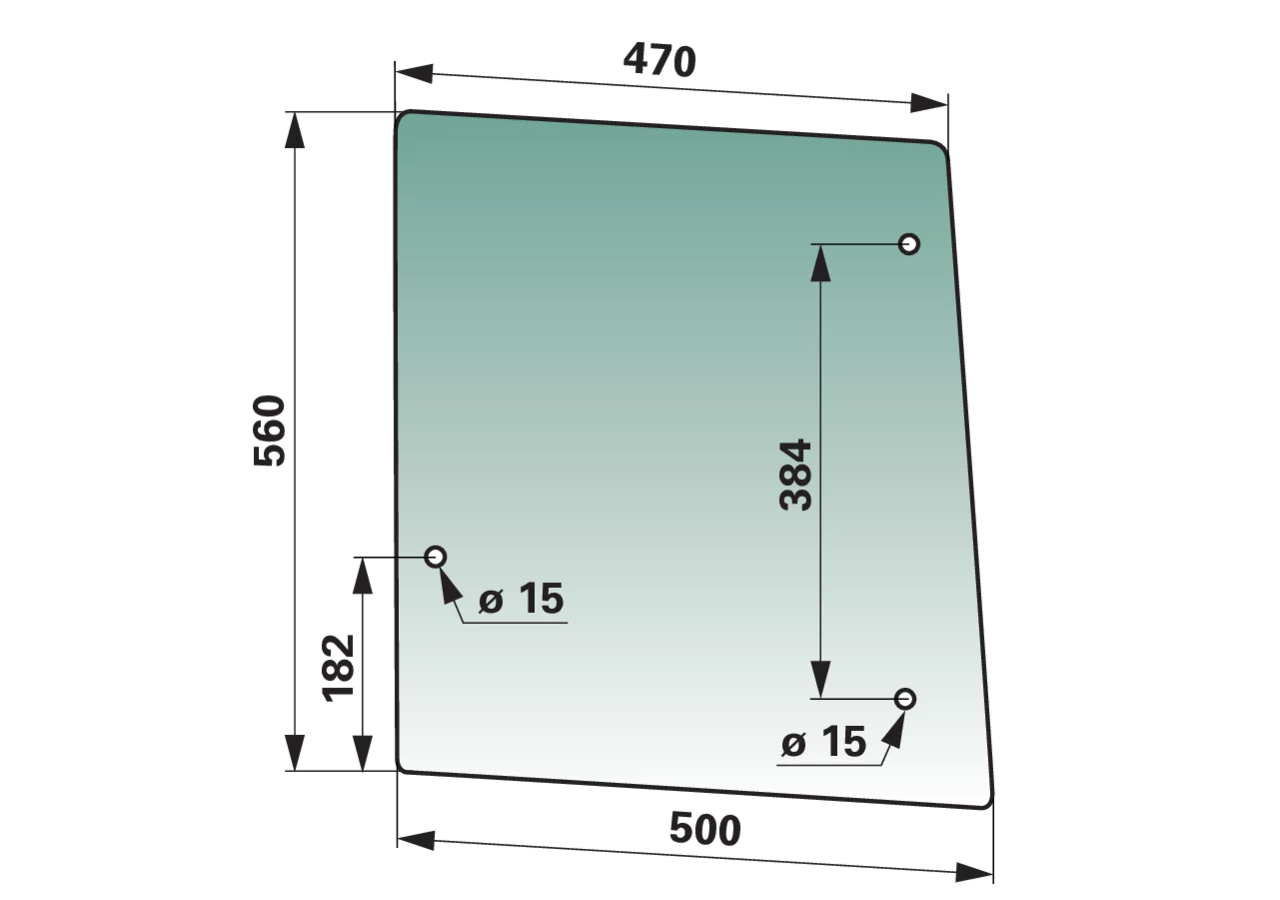 Seitenscheibe links und rechts, grün getönt, anstelle von Steyr 1-34-703-168 – Gummiklemmprofil Meterware 2,5 Lfm. GartenShop24 - Hochwertige Gartengeräte