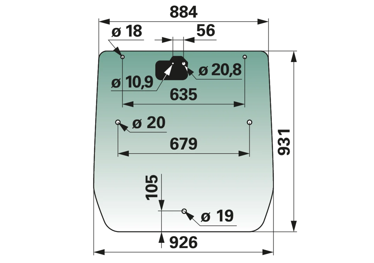 Heckscheibe mit 7 Bohrungen anstelle von CNH 47845867 GartenShop24 - Hochwertige Gartengeräte