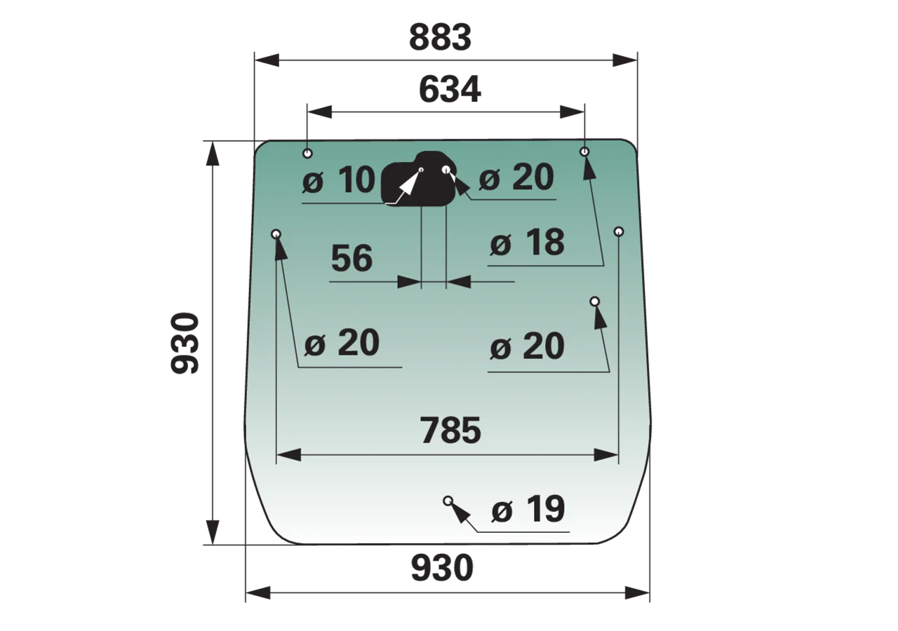 Heckscheibe anstelle von CNH 90411202 mit 8 Bohrungen GartenShop24 - Hochwertige Gartengeräte