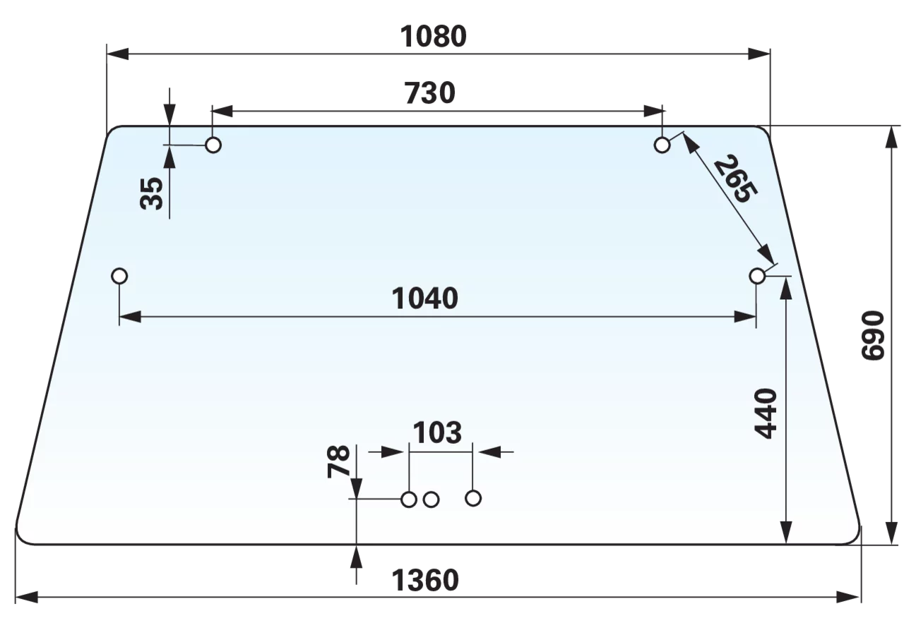 Heckscheibe klar alle Löcher Ø 20 mm anstelle von Deutz-Fahr 04346800 GartenShop24 - Hochwertige Gartengeräte