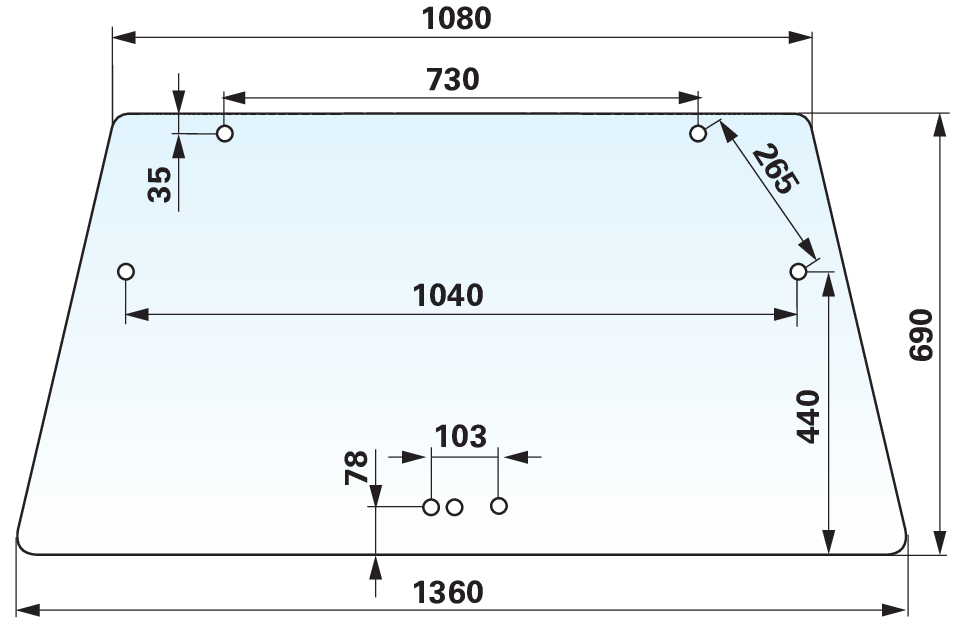 Heckscheibe klar alle Löcher Ø 20 mm anstelle von Deutz-Fahr 04346800 GartenShop24 - Hochwertige Gartengeräte