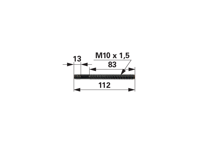 Stehbolzen M10 x 112 mm für Auspuffkrümmer, zu Sisu-Motor, anstelle von CNH 354242A1 GartenShop24 - Hochwertige Gartengeräte